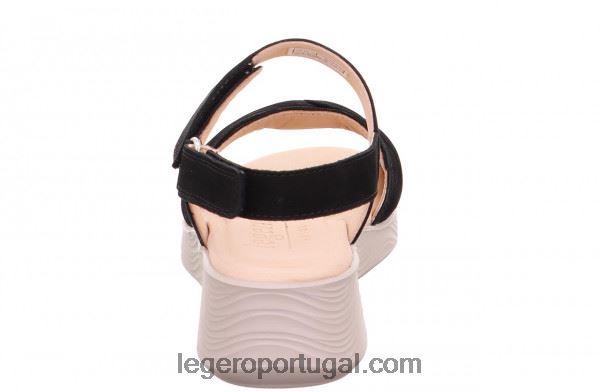 mulheres sandália preta preta 2DDR335 Legero