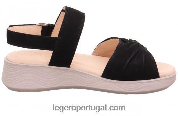 mulheres sandália preta preta 2DDR335 Legero
